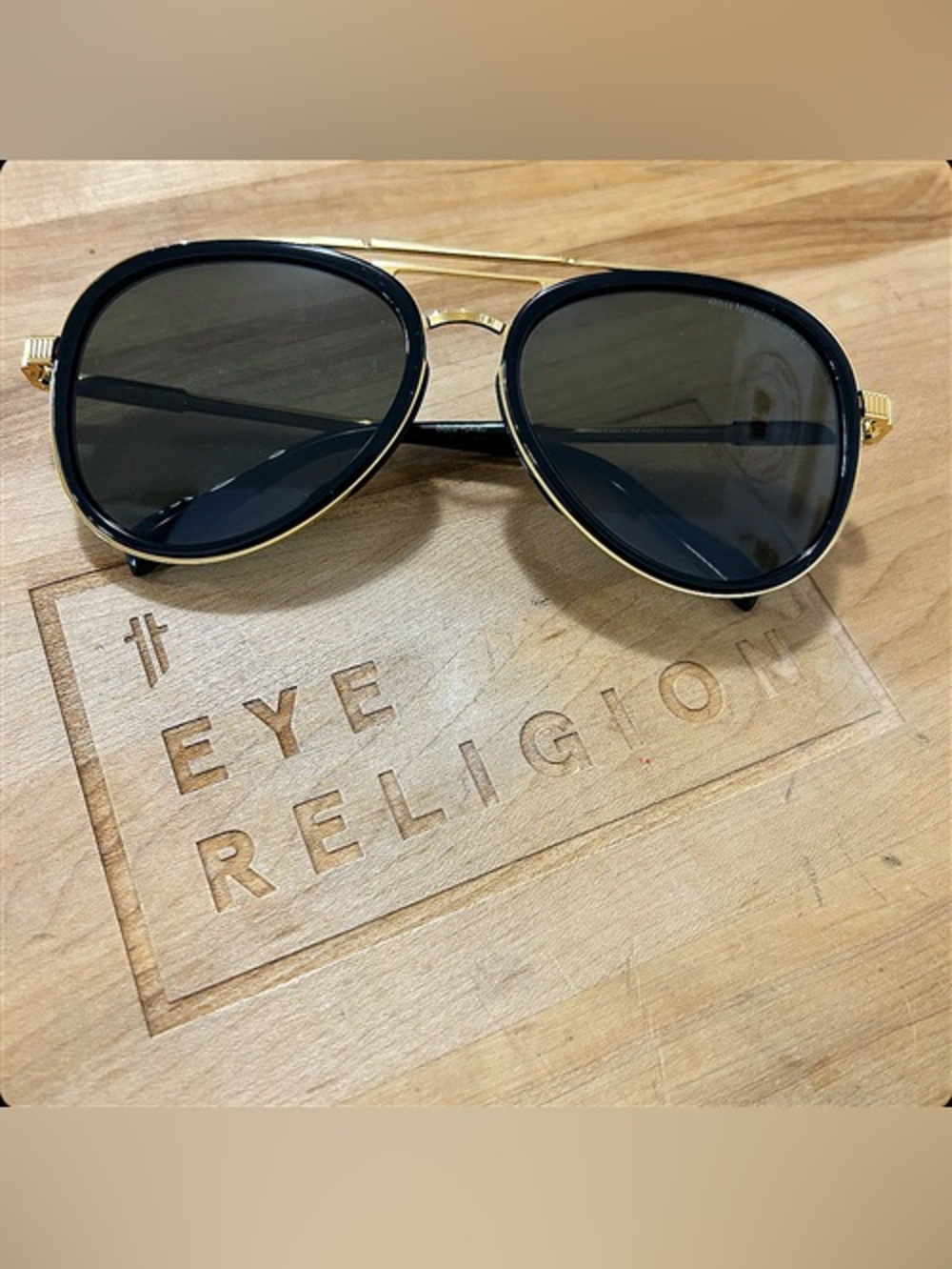 Cutler & Gross 1323 Men’s Black & Gold Aviator Sunglasses